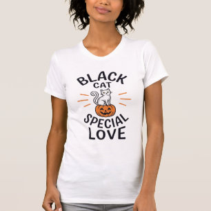 Schwarze Katze spezielle Liebe Halloween-Katze Vek T-Shirt