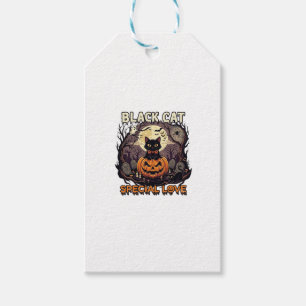 Schwarze Katze Spezielle Liebe Halloween Kürbis Vo Geschenkanhänger