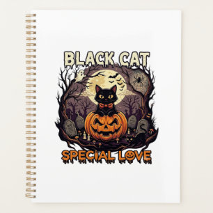 Schwarze Katze Spezielle Liebe Halloween Kürbis Vo Planer