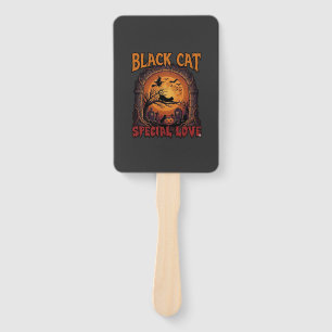 Schwarze Katze Spezielle Liebe Halloween Mond Hexe Fächer