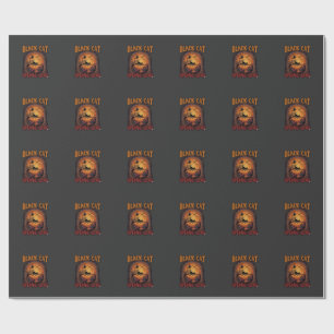 Schwarze Katze Spezielle Liebe Halloween Mond Hexe Geschenkpapier