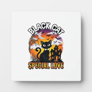 Schwarze Katze Spezielle Liebe Halloween Spukhaus  Fotoplatte