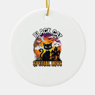 Schwarze Katze Spezielle Liebe Halloween Spukhaus Keramik Ornament