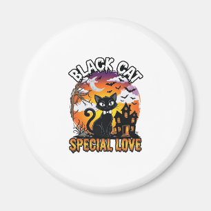 Schwarze Katze Spezielle Liebe Halloween Spukhaus  Magnet