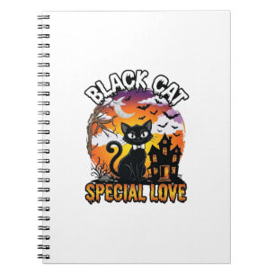 Schwarze Katze Spezielle Liebe Halloween Spukhaus Notizblock