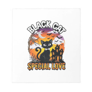 Schwarze Katze Spezielle Liebe Halloween Spukhaus  Notizblock