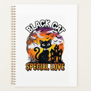 Schwarze Katze Spezielle Liebe Halloween Spukhaus  Planer