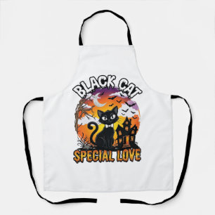 Schwarze Katze Spezielle Liebe Halloween Spukhaus  Schürze