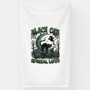 Schwarze Katze Spezielle Liebe Haloween Halbmond G Banner