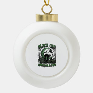 Schwarze Katze Spezielle Liebe Haloween Halbmond G Keramik Kugel-Ornament