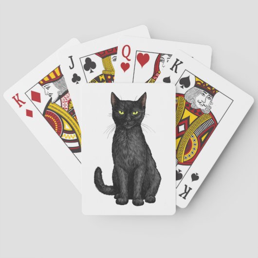 Schwarze Katze Spielkarten (Rückseite)
