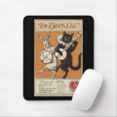 Schwarze Katze spielt Banjo, unbekannter Künstler Mousepad (Mit Mouse)