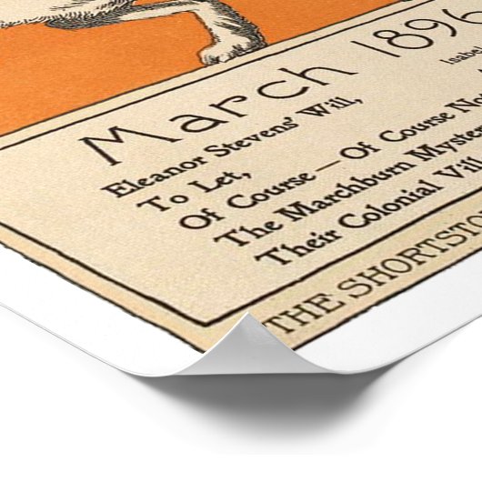 Schwarze Katze spielt Banjo, unbekannter Künstler Poster (Ecke)