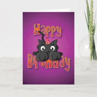 schwarze Katze - Sprung - alles Gute zum