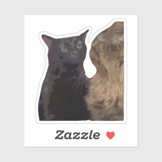 Schwarze Katze starrt ins Leere Aufkleber (Blatt)