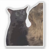 Schwarze Katze starrt ins Leere Aufkleber (Vorderseite)