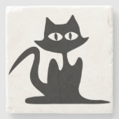 SCHWARZE KATZE STEINUNTERSETZER (Vorderseite)