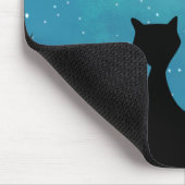 Schwarze Katze Sternenhimmel Mousepad (Ecke)