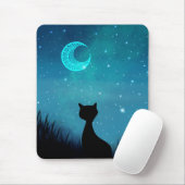 Schwarze Katze Sternenhimmel Mousepad (Mit Mouse)
