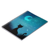 Schwarze Katze Sternenhimmel Notizblock (Linke Seite)