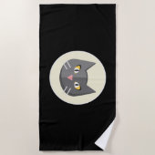 Schwarze Katze Strandtuch (Vorderseite)