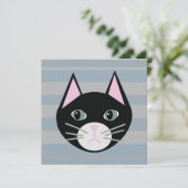 Schwarze Katze, Streifen Einladung (Stehend Vorderseite)