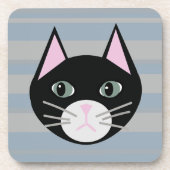 Schwarze Katze, Streifen Getränkeuntersetzer (Vorderseite)