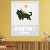 Schwarze Katze Stretched Canvas Print Leinwanddruck (Insitu (Wohnzimmer))