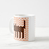 SCHWARZE KATZE STRICK Weiße Tasse (Vorderseite Links)