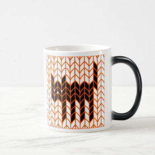 SCHWARZE KATZE STRICKEN Morphing Mug Verwandlungstasse