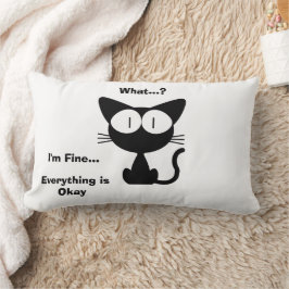 Schwarze Katze, Süße Katze, Katzenmuster, Modern Lendenkissen