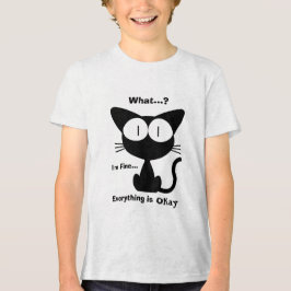 Schwarze Katze, Süße Katze, Katzenmuster, Modern Tri-Blend Shirt