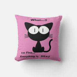 Schwarze Katze, Süße Katze, Katzenmuster, Moderne Kissen