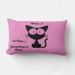 Schwarze Katze, süße Katze, Katzenmuster, moderne Lendenkissen
