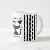 Schwarze Katze, Süße Katze, Modern Jumbo-Tasse (Vorderseite Rechts)