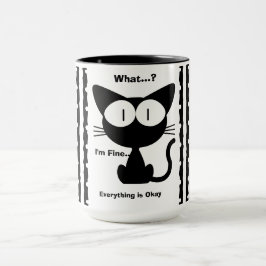 Schwarze Katze, Süße Katze, Modern Tasse
