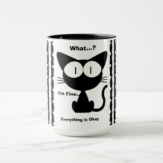 Schwarze Katze, Süße Katze, Modern Tasse (Zentrum)