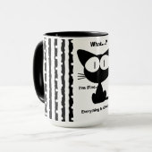 Schwarze Katze, Süße Katze, Modern Tasse (Vorderseite Links)