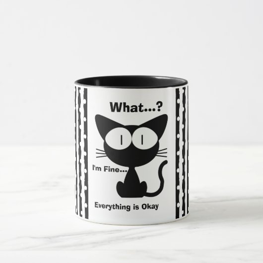 Schwarze Katze, süße Katze Tasse (Zentrum)