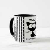 Schwarze Katze, süße Katze Tasse (Vorderseite Links)