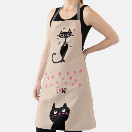 SCHWARZE KATZE SÜSSE KÜCHE LIEBE SCHÜRZE (InSitu)