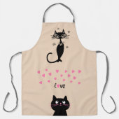 SCHWARZE KATZE SÜSSE KÜCHE LIEBE SCHÜRZE (Vorderseite)
