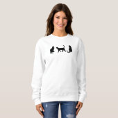 Schwarze Katze Sweatshirt (Vorne ganz)
