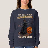 Schwarze Katze Sweatshirt (Vorderseite)