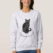 Schwarze Katze Sweatshirt (Vorderseite)