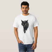 Schwarze Katze T-Shirt (Vorne ganz)