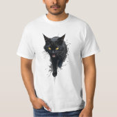 Schwarze Katze T-Shirt (Vorderseite)