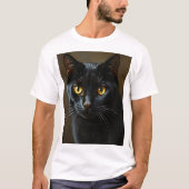 Schwarze Katze T-Shirt (Vorderseite)