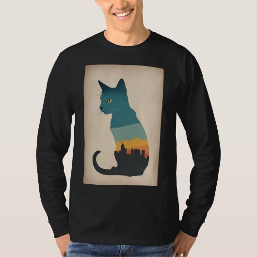 Schwarze Katze T-Shirt (Vorderseite)
