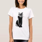 Schwarze Katze T-Shirt (Vorderseite)